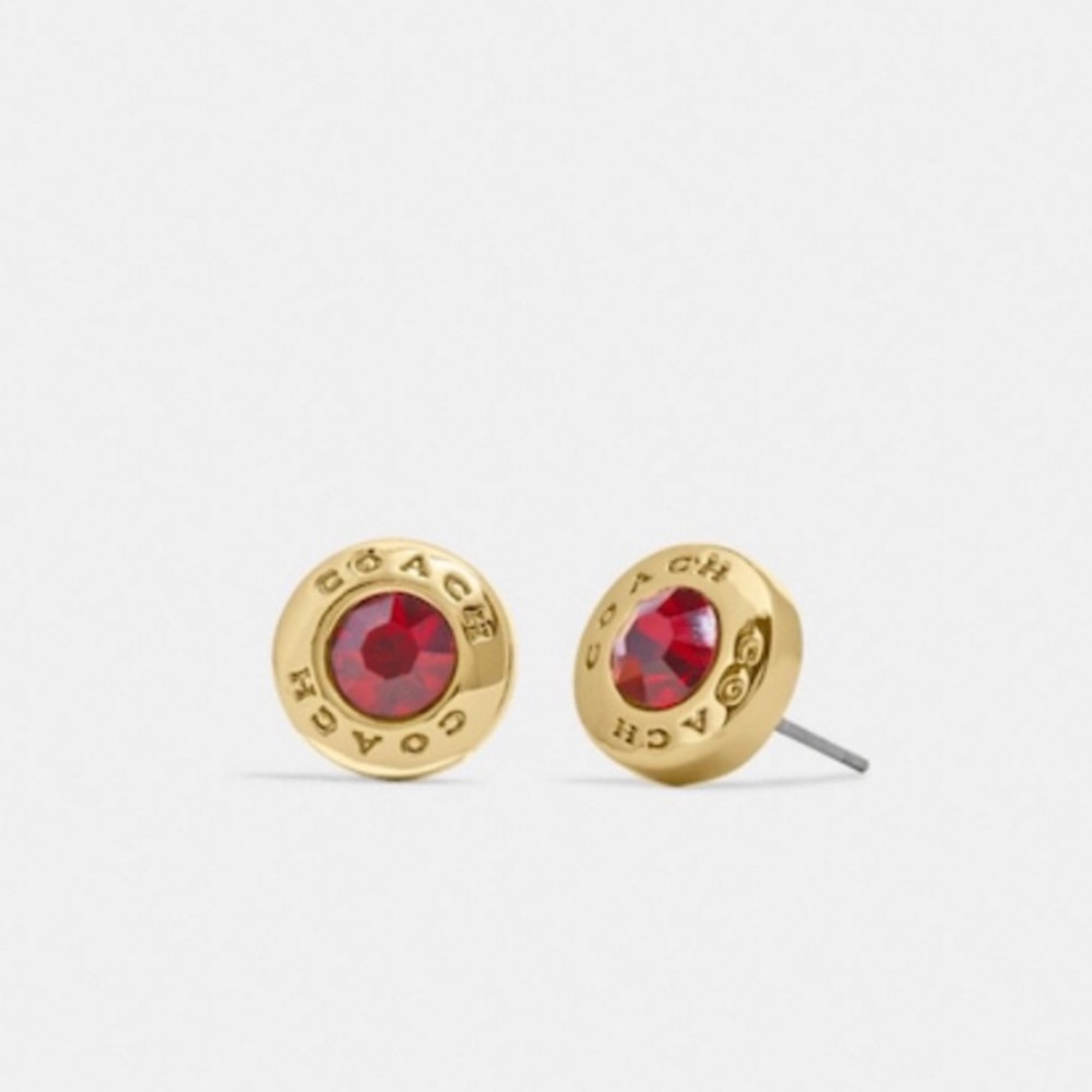 Coach Open Circle Stone Strand Earrings